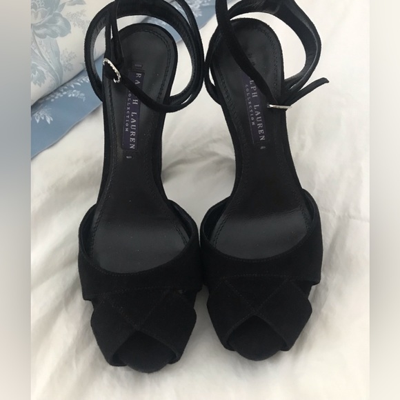 MINT! Ralph Lauren Purple Label Kabria Black Suede Heel - Picture 13 of 14